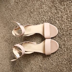 Franco Sarto Nude Block Heel Sandals